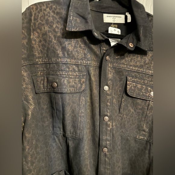 Free People x OneTeaspoon Night Animal Longline Denim Shirt NWT Size L - Picture 5 of 11